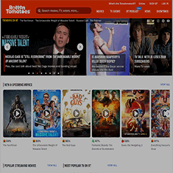 Screenshot Rottentomatoes.com home page screen in July 25, 2022