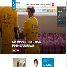 Programa Mundial de Alimentos captura de pantalla del sitio oficial