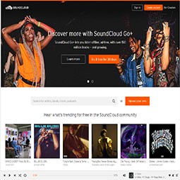 Screenshot Soundcloud.com home page screen in July 26, 2022
