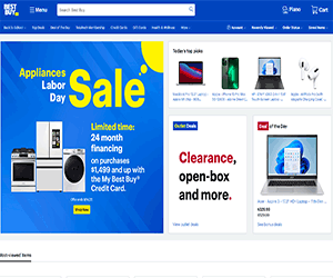 Screenshot bestbuy.com home page screen in August 25, 2022